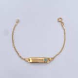 Bracelet Baby Classic Link 1.45gr / 14.5cm / 1mm Rectangular Plate Clover Tornasol 18K Yellow Gold $