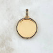 Pendant Circular Frame Plate 8.9gr / 4cm / Black Zircons 18K Yellow Gold ©