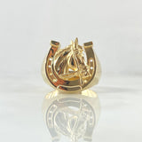 Horseshoe Ring Horse 6.65gr / Size 11 / Smooth 18K Yellow Gold