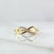 Anillo Infinito Parcial 1.05gr / T5 / Circones Blancos Oro Amarillo 18K ©