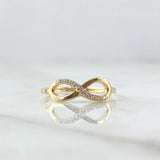 Anillo Infinito Parcial 1.05gr / T5 / Circones Blancos Oro Amarillo 18K ©
