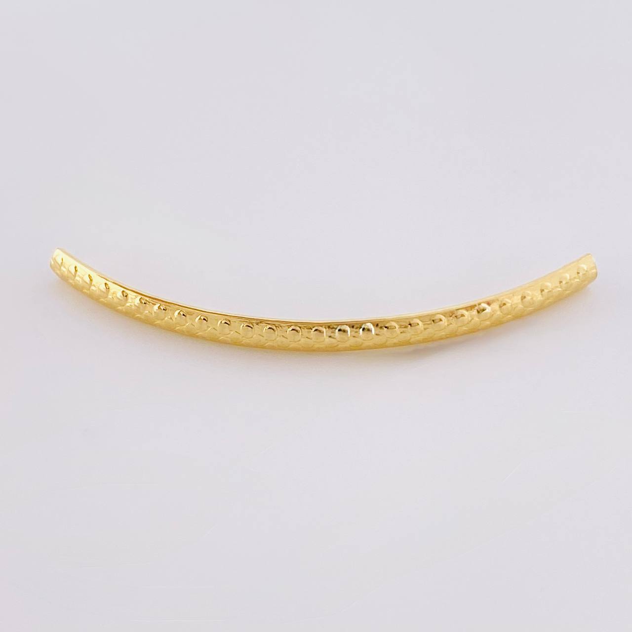 Diamond Cut Tubular Charm 0.3 g / 1 3/4 in 18K Yellow Gold
