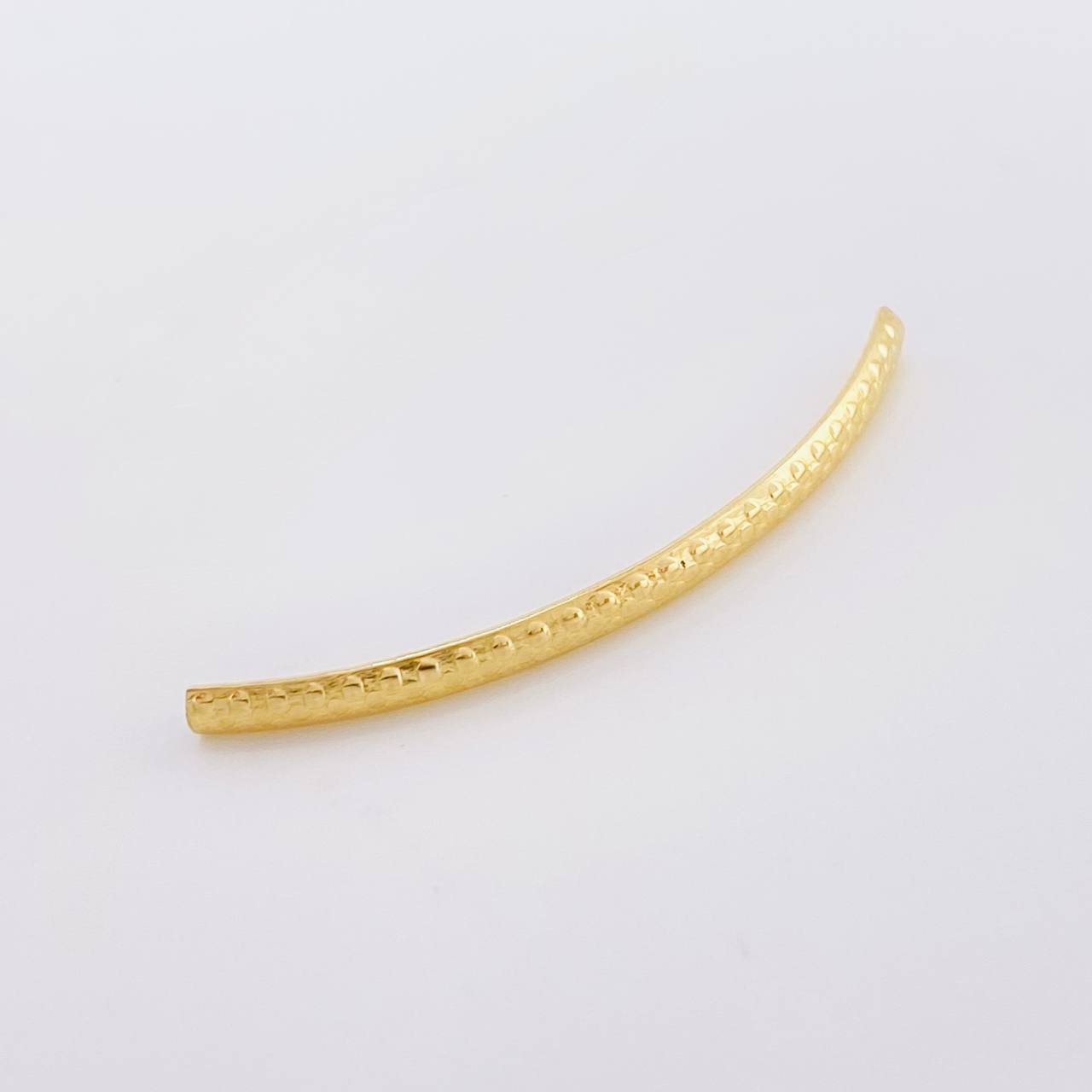 Diamond Cut Tubular Charm 0.3 g / 1 3/4 in 18K Yellow Gold