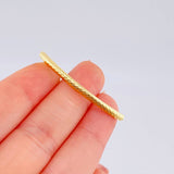 Diamond Cut Tubular Charm 0.3 g / 1 3/4 in 18K Yellow Gold
