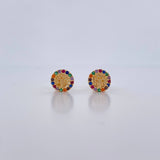 Topos Arbol De La Vida 0.85gr / Circones De Colores Oro Amarillo 18K $