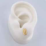 Stud Earrings Virgin Guadalupe 0.6gr / 18K Yellow Gold $