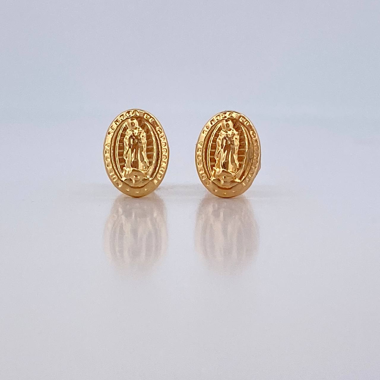 Stud Earrings Virgin Guadalupe 0.55gr / 18K Yellow Gold $