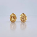 Stud Earrings Virgin Guadalupe 0.75gr / 18K Yellow Gold $