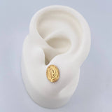 Stud Earrings Virgin Guadalupe 0.75gr / 18K Yellow Gold $