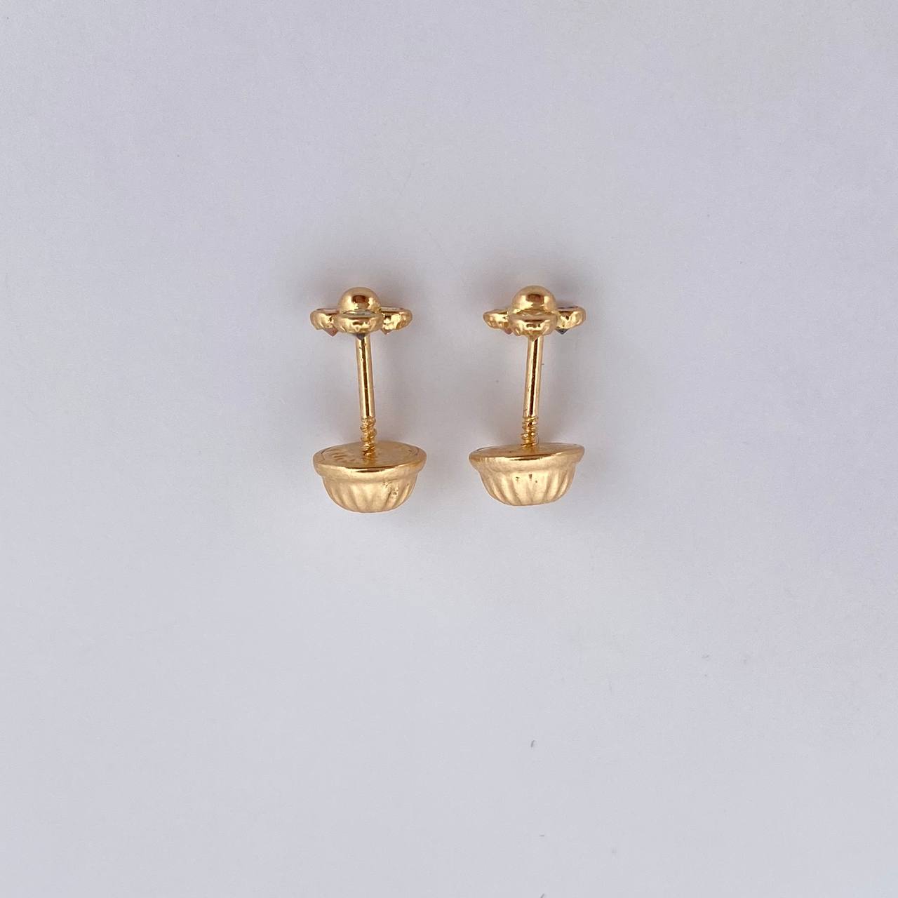 Topos Trio Bolas 0.55gr / Circones Blancos azules Rosados Oro Amarillo 18K $