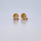 Topos Trio Bolas 0.55gr / Circones Blancos azules Rosados Oro Amarillo 18K $