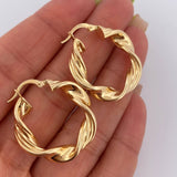 Hoop Earrings Nico 4.85gr / 1.2in / 18K Gold $