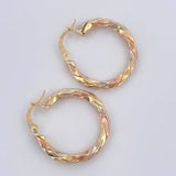 Nely Hoop Earrings 2.2gr / 3/4 in / Three 18K Golds
