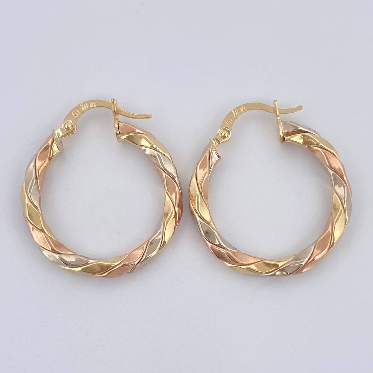 Nely Hoop Earrings 2.2gr / 3/4 in / Three 18K Golds