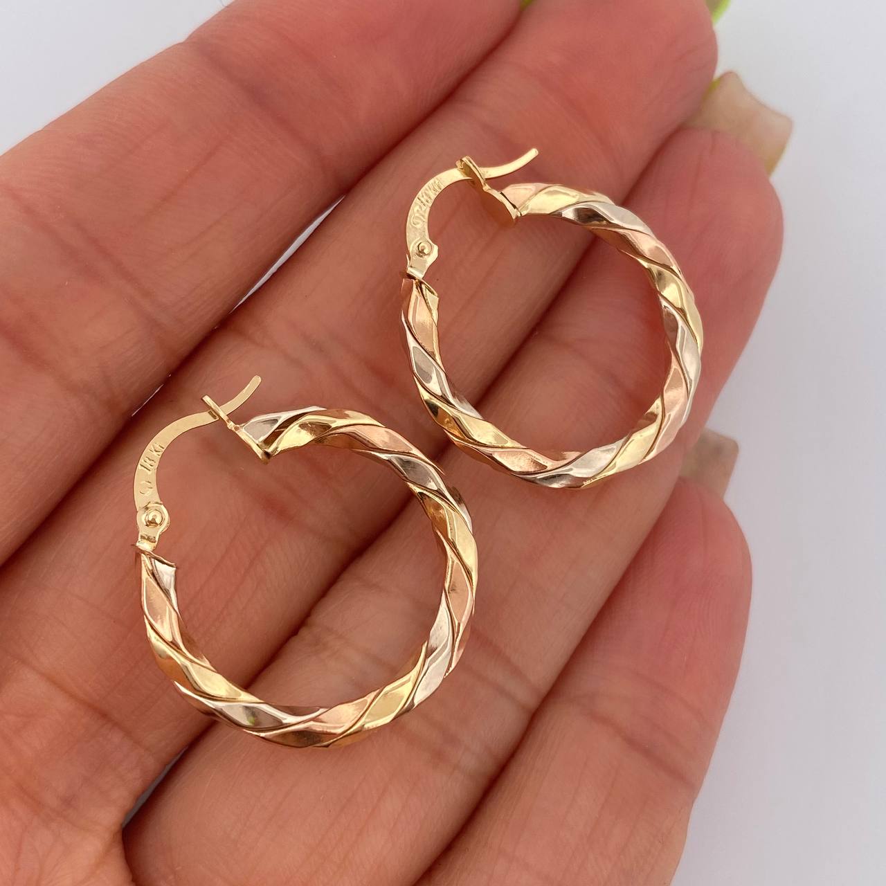 Hoop Earrings Nely 2.15gr / 2.5cm (1.0in) / 18K Gold $