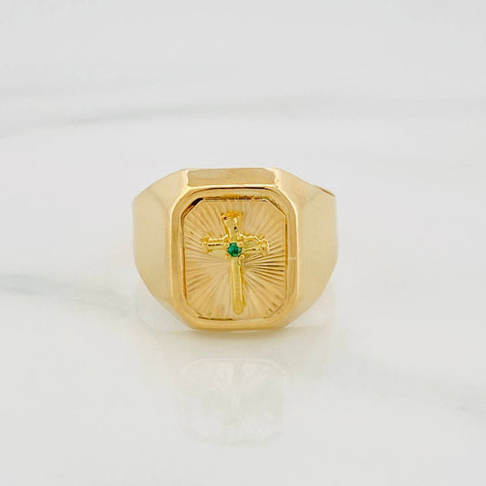 Anillo Cruz Clavo 3.45 g / T10 Oro Amarillo 18K