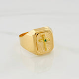 Anillo Cruz Clavo 3.55 g / T10 Oro Amarillo 18K