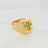 Anillo Cruz 3.95 g / T8 3/4 Oro Amarillo 18K