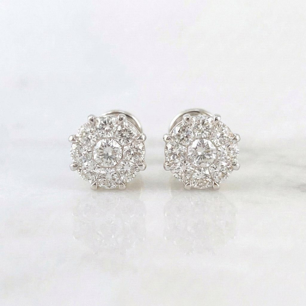 Topos Diamante Flush 1,04 Qts 2.1 g / in / 4 mm Oro Blanco 18K