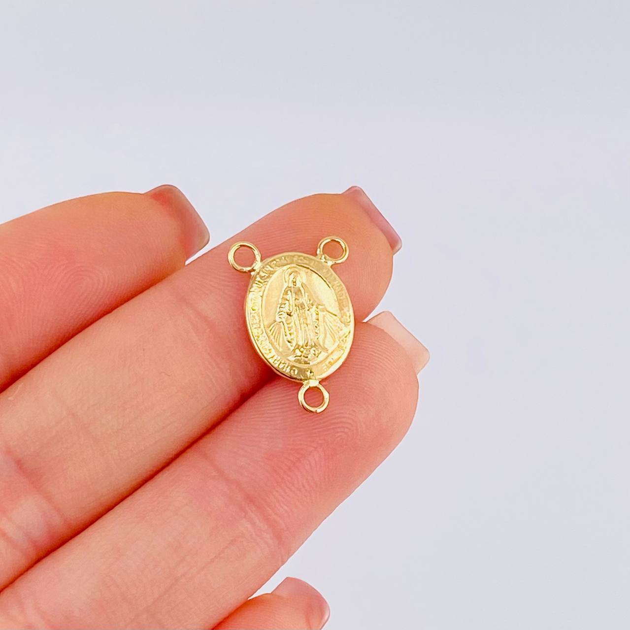 Charm Crucero Virgen De La Milagrosa Marco 0.7 g / 3/4 in Yellow Gold 18K