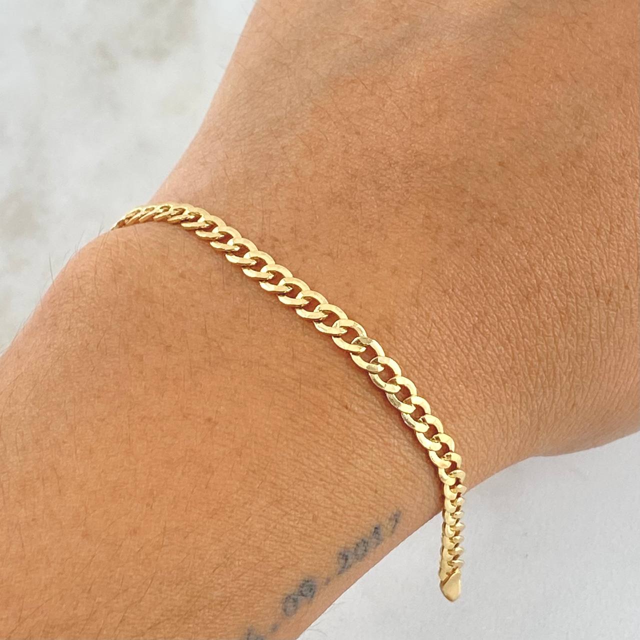 Cuban Links Bracelet 2.7gr / 19cm / 3.5mm Yellow Gold +1 18K