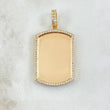 Pendant Rectangular Curved Frame Plate 11.05gr / 4.8cm / White Zircons 18K Yellow Gold ©