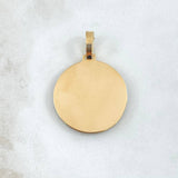 Dije Placa Marco Circular 9.05gr / 4cm / Circones Verdes Oro Amarillo 18K ©