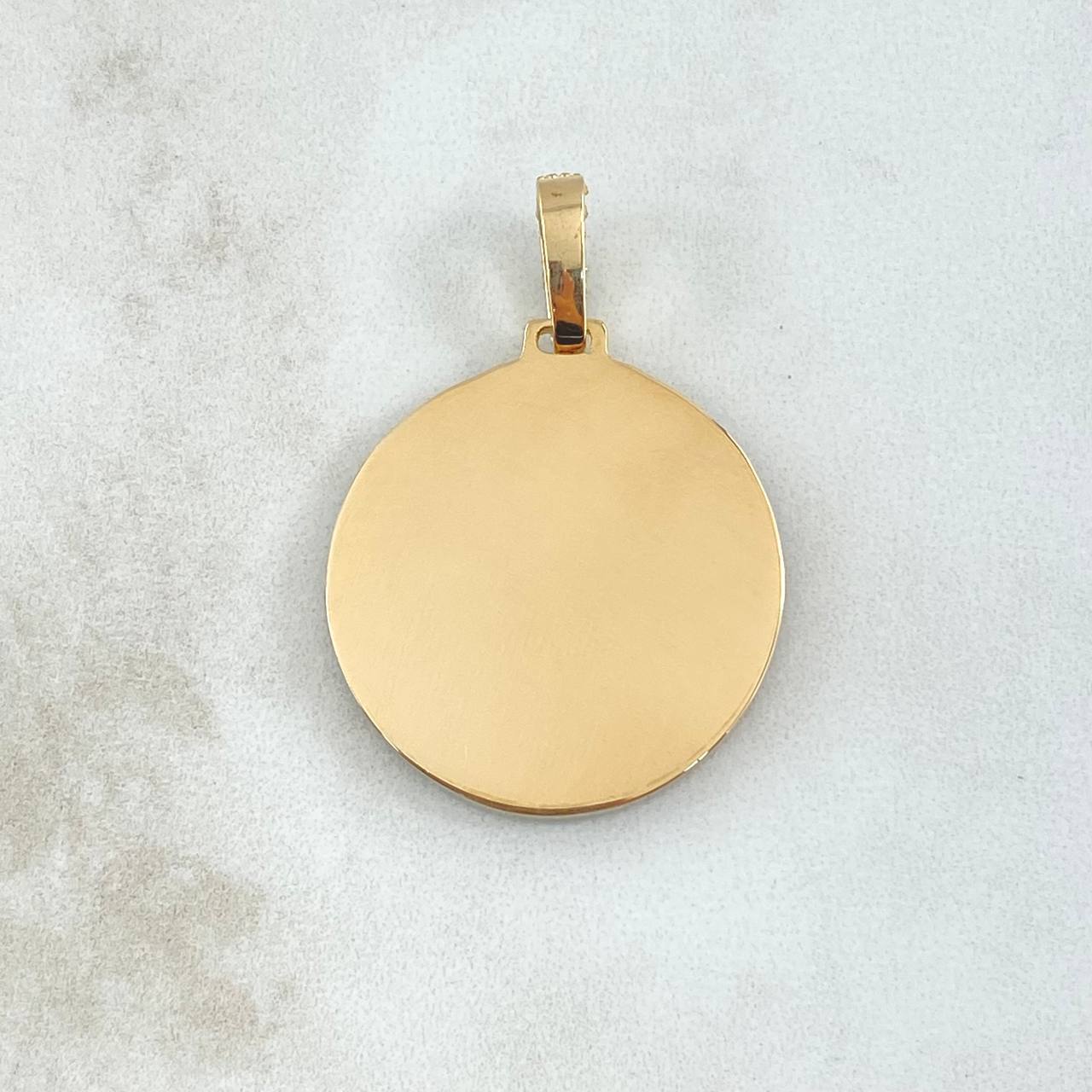 Pendant Circular Frame Plate 8.9gr / 4cm / Black Zircons 18K Yellow Gold ©