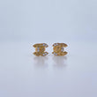 Topos Ola Cruzada 1.15gr / Circones Blancos Oro Amarillo 18K &
