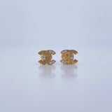 Topos Ola Cruzada 1.15gr / Circones Blancos Oro Amarillo 18K &