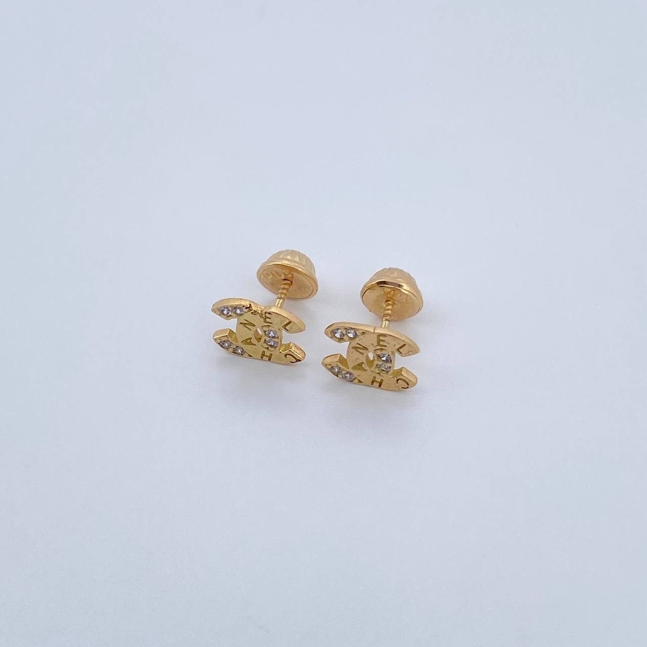Topos Ola Cruzada 1.15gr / Circones Blancos Oro Amarillo 18K &