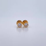 Topos Bisel 0.6gr / Circon Blanco Oro Amarillo 18K &