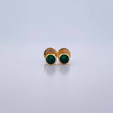 Bezel Stud Earrings 0.45gr / 3mm Yellow Gold 18K &