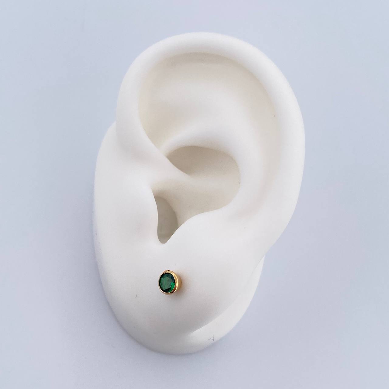 Topos Bisel 0.5gr / Circon Verde Oro Amarillo 18K &