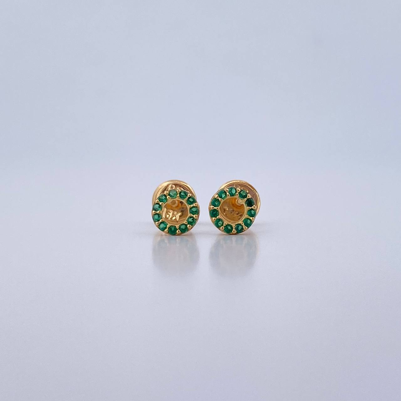 Topos Aro 0.6gr / Circones Verdes Oro Amarillo 18K &