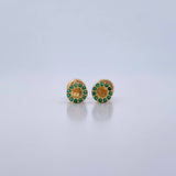 Topos Aro 0.6gr / Circones Verdes Oro Amarillo 18K &