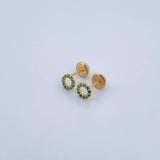 Topos Aro 0.6gr / Circones Verdes Oro Amarillo 18K &