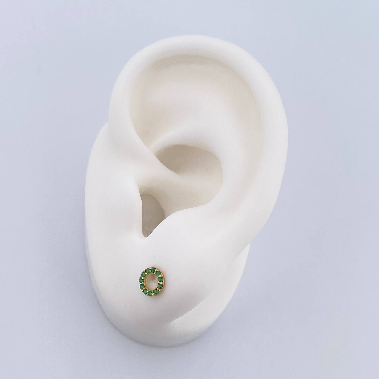 Topos Aro 0.6gr / Circones Verdes Oro Amarillo 18K &