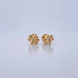 Stud Earrings Bee 0.5gr / Smooth 18K Yellow Gold &
