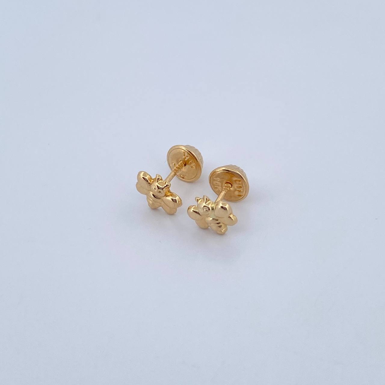 Stud Earrings Bee 0.5gr / Smooth 18K Yellow Gold &