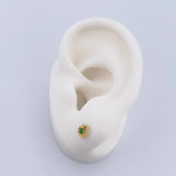 Topos Silueta Corazon 0.65gr / Circon Verde Oro Amarillo 18K &