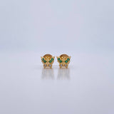 Topos Mariposa 0.8gr / Circones Verdes Blancos Oro Amarillo 18K &