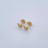 Topos Mariposa 0.8gr / Circones Verdes Blancos Oro Amarillo 18K &
