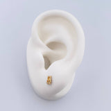 Topos Oso 0.55gr / Circones Blancos Oro Amarillo 18K &
