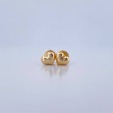 Stud Earrings Heart 0.65gr / Yellow Gold 18K Stamped $