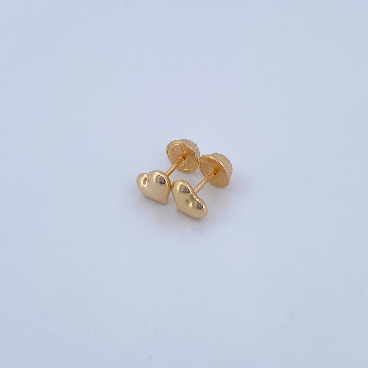 Stud Earrings Heart 0.65gr / Yellow Gold 18K Stamped $