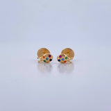 Topos Mariquita 0.65gr / Circones Colores Oro Amarillo 18K &