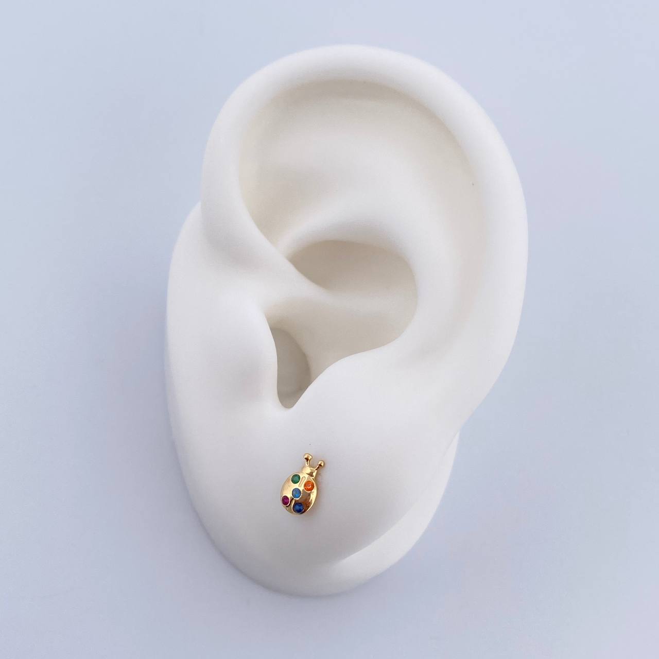 Topos Mariquita 0.65gr / Circones Colores Oro Amarillo 18K &