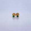 Stud Earrings Four Claws 0.45gr / Green Zircon 18K Yellow Gold &
