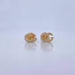Stud Earrings GG 0.85gr / White Zircons 18K Yellow Gold &